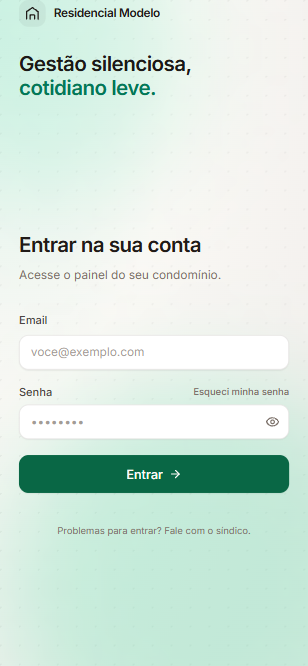 Tela de login do aplicativo